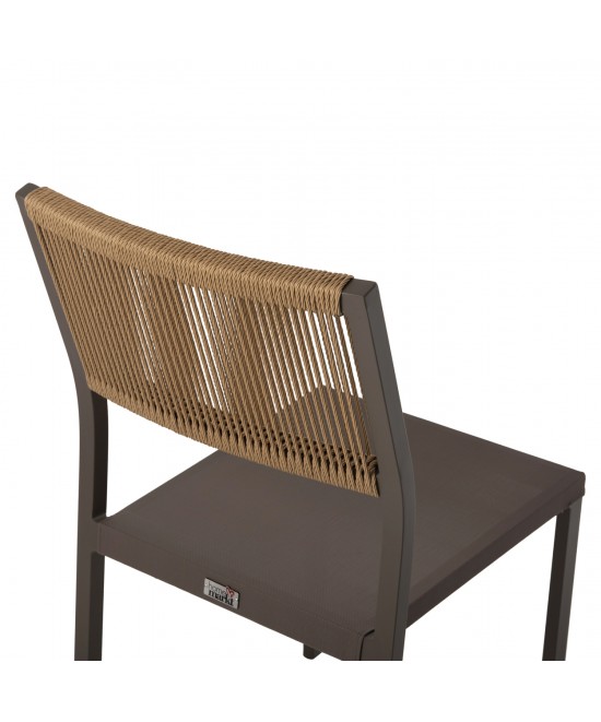 ΚΑΡΕΚΛΑ ΑΛΟΥΜΙΝΙΟΥ ΣΑΜΠΑΝΙ ΜΕ RATTAN & TEXTLINE HM5921.03 46x55,5x83 εκ.