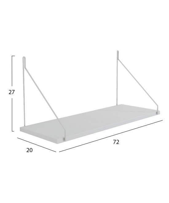 ΡΑΦΙ ΤΟΙΧΟΥ AGILAN ΜΕΛΑΜΙΝΗΣ HM9183.15 ΛΕΥΚΟ 72x20x27Y εκ.