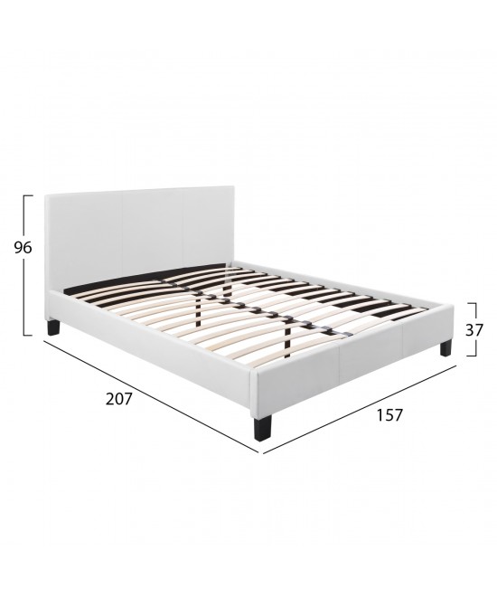 ΚΡΕΒΑΤΙ BECCA 150x200 εκ. ΜΕ PU ΛΕΥΚΟ HM553.01