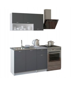 ΣΥΝΘΕΣΗ ΚΟΥΖΙΝΑΣ JADIEL ΜΕΛΑΜΙΝΗ ΓΚΡΙ ΜΕ ΠΑΓΚΟ ΛΕΥΚΟ HM2440.10 120x46-29,2 εκ.