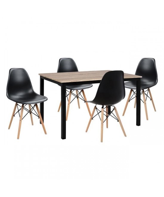 ΣΕΤ ΤΡΑΠΕΖΑΡΙΑΣ 5ΤΜΧ HM10340 ΤΡΑΠΕΖΙ & 4 ΚΑΡΕΚΛΕΣ TWIST 110x70x76 cm