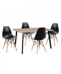 ΣΕΤ ΤΡΑΠΕΖΑΡΙΑΣ 5ΤΜΧ HM10346 ΤΡΑΠΕΖΙ 140x80x76 cm & 4 ΚΑΡΕΚΛΕΣ TWIST