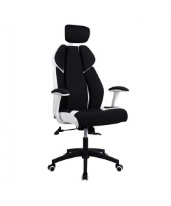 ΚΑΡΕΚΛΑ ΓΡΑΦΕΙΟΥ SALENA HM1086.02 ΣΕ ΜΑΥΡΟ-ΛΕΥΚΟ ΧΡΩΜΑ 65x70x128-132