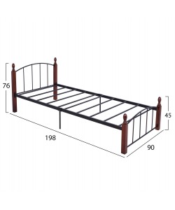 ΚΡΕΒΑΤΙ MAKAI ΜΕΤΑΛΛΟ RUBBERWOOD ΚΑΡΥΔΙ--ΓΙΑ ΣΤΡΩΜΑ 90X190 HM381 ΚΡΕΒΑΤΙ MAKAI ΜΕΤΑΛΛΟ RUBBERWOOD ΚΑΡΥΔΙ--ΓΙΑ ΣΤΡΩΜΑ 90X190 HM381