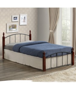 ΚΡΕΒΑΤΙ MAKAI ΜΕΤΑΛΛΟ RUBBERWOOD ΚΑΡΥΔΙ--ΓΙΑ ΣΤΡΩΜΑ 90X190 HM381