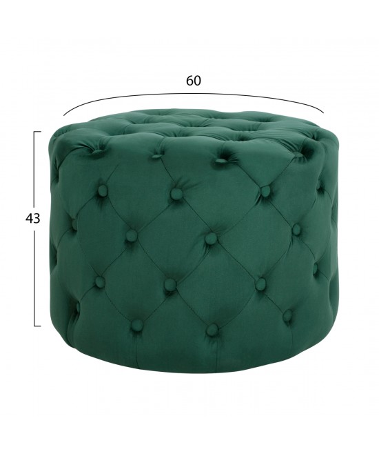 ΣΚΑΜΠΟ KASSIE ΚΥΠΑΡΙΣΣΙ ΒΕΛΟΥΔΟ ΤΥΠΟΥ CHESTERFIELD HM8406.03 Φ60x43Υ εκ.