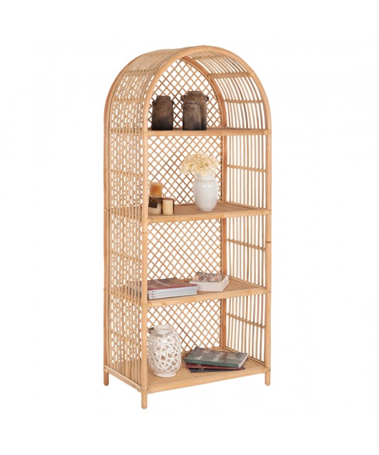 ΒΙΒΛΙΟΘΗΚΗ SIMOK HM9552 ΑΠΟ ΦΥΣΙΚΟ RATTAN ΣΕ ΦΥΣΙΚΟ ΧΡΩΜΑ 80x40x182Υεκ.