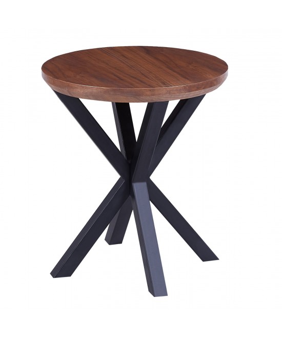 ΒΟΗΘΗΤΙΚΟ ΤΡΑΠΕΖΑΚΙ ΣΤΡΟΓΓΥΛΟ HM9473.02 MDF ΜΕ ΚΑΠΛΑΜΑ ΑΠΟ ΞΥΛΟ ΚΑΡΥΔΙΑΣ Φ50x55Yεκ.