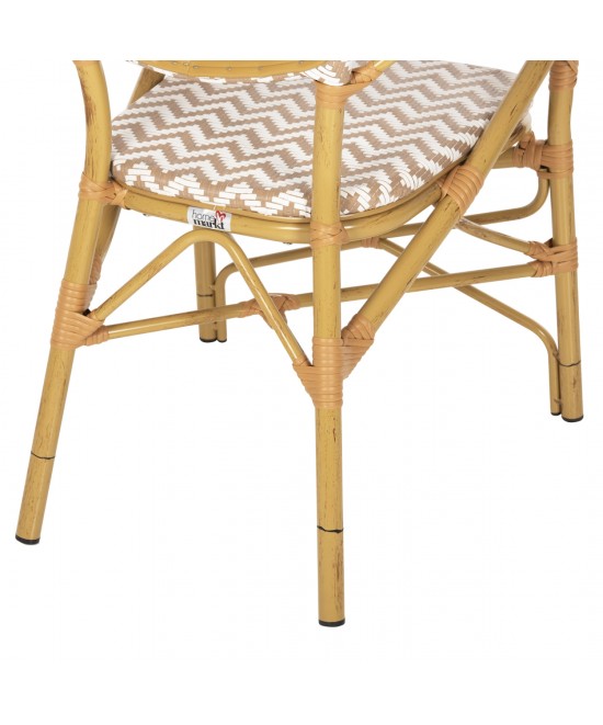 ΠΟΛΥΘΡΟΝΑ ΑΛΟΥΜΙΝΙΟΥ BAMBOO LOOK ΦΥΣΙΚΟ - ΛΕΥΚΟ HM5928.03 55x58x95 εκ.