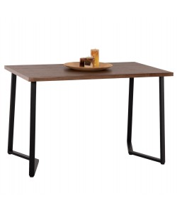 ΤΡΑΠΕΖΙ ΤΡΑΠΕΖΑΡΙΑΣ JAY HM9531 MDF ΚΑΡΥΔΙ-ΜΑΥΡA ΜΕΤΑΛΛΙΚΑ ΠΟΔΙΑ 120x70x76Υεκ.