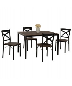 ΣΕΤ ΤΡΑΠΕΖΑΡΙΑΣ GOOSE 5ΤΜΧ HM9530.01 MDF ΚΑΡΥΔΙ-ΜΕΤΑΛΛΟ ΜΑΥΡΟ 120x80x75Yεκ.