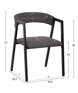 ΣΕΤ ΤΡΑΠΕΖΑΡΙΑΣ JAY 5ΤΜΧ HM9529.01 ΚΑΡΥΔΙ ΤΡΑΠΕΖΙ-ΓΚΡΙ ΚΑΡΕΚΛΕΣ 120x70x76Υεκ.