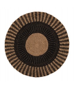 ΧΑΛΙ ΣΤΡΟΓΓΥΛΟ KIRKI HM7843 ΑΠΟ ΦΥΣΙΚΕΣ ΙΝΕΣ SEAGRASS ΜΑΥΡΟ-ΦΥΣΙΚΟ Φ150εκ.