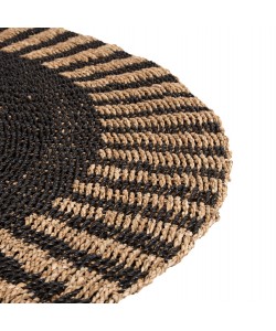 ΧΑΛΙ ΣΤΡΟΓΓΥΛΟ KIRKI HM7843 ΑΠΟ ΦΥΣΙΚΕΣ ΙΝΕΣ SEAGRASS ΜΑΥΡΟ-ΦΥΣΙΚΟ Φ150εκ.