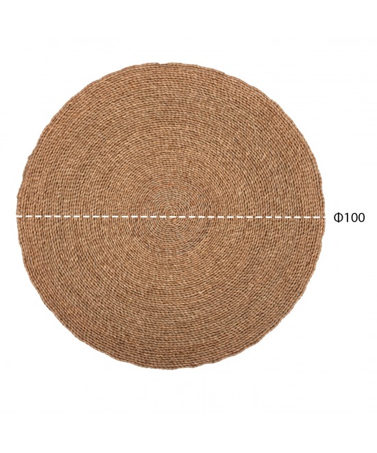 ΧΑΛΙ ΣΤΡΟΓΓΥΛΟ CRATER HM7847 MENDONG GRASS ΣΕ ΦΥΣΙΚΟ ΧΡΩΜΑ Φ100 εκ.
