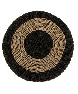 ΠΟΥΦ ΣΚΑΜΠΟ SARONI HM7851.02 SEAGRASS ΣΕ ΦΥΣΙΚΟ-ΜΑΥΡΟ ΧΡΩΜΑ Φ60x35Yεκ.