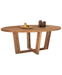 ΤΡΑΠΕΖΙ ΤΡΑΠΕΖΑΡΙΑΣ CARIB ΟΒΑΛ HM9558 ΑΠΟ ΞΥΛΟ RECYCLED ΤΕΑΚ 209x109x80Yεκ.