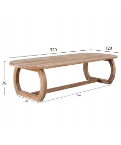 ΤΡΑΠΕΖΙ ΕΣΩΤ.ΧΩΡΟΥ LEE HM9561 ΜΑΣΙΦ ΞΥΛΟ ΤΕΑΚ ΦΥΣΙΚΟ ΧΡΩΜΑ 320x120x78Yεκ.