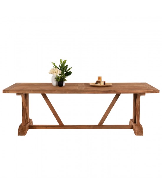 ΤΡΑΠΕΖΙ ΤΡΑΠΕΖΑΡΙΑΣ KRONOS HM9535 ΑΝΑΚΥΚΛΩΜΕΝΟ ΞΥΛΟ ΤΕΑΚ ΧΙΑΣΤΙ ΠΟΔΙΑ ΦΥΣΙΚΟ 200x90x75Yεκ.