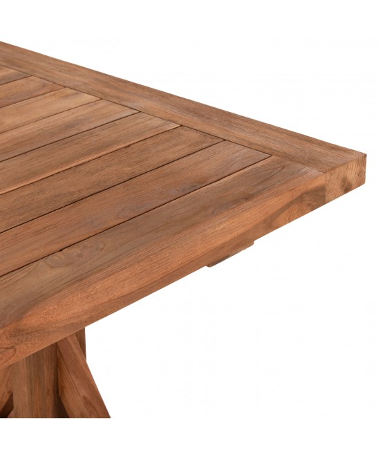 ΤΡΑΠΕΖΙ ΤΡΑΠΕΖΑΡΙΑΣ KRONOS HM9535 ΑΝΑΚΥΚΛΩΜΕΝΟ ΞΥΛΟ ΤΕΑΚ ΧΙΑΣΤΙ ΠΟΔΙΑ ΦΥΣΙΚΟ 200x90x75Yεκ.