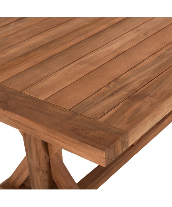 ΤΡΑΠΕΖΙ ΤΡΑΠΕΖΑΡΙΑΣ KRONOS HM9535 ΑΝΑΚΥΚΛΩΜΕΝΟ ΞΥΛΟ ΤΕΑΚ ΧΙΑΣΤΙ ΠΟΔΙΑ ΦΥΣΙΚΟ 200x90x75Yεκ.