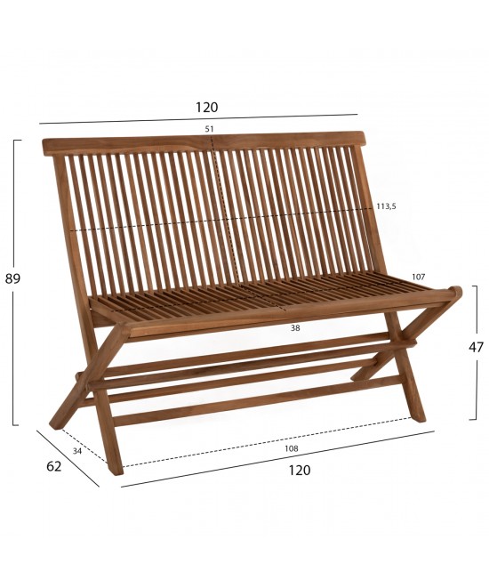 ΠΑΓΚΑΚΙ KENDALL HM9541 ΠΤΥΣΣΟΜΕΝΟ ΑΠΟ ΞΥΛΟ ΤΕΑΚ ΣΕ ΦΥΣΙΚΟ ΧΡΩΜΑ 120x62x89Υεκ.