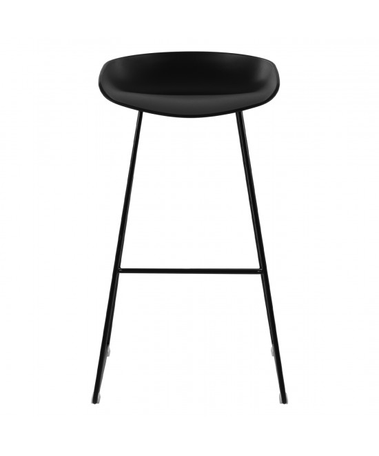 ΣΚΑΜΠΟ ΜΕΤΑΛΛΙΚΟ NAILA HM8450.02 ΜΕ ΚΑΘΙΣΜΑ PP ΜΑΥΡΟ 47x47x83 εκ.