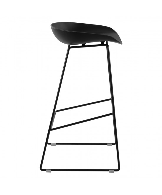 ΣΚΑΜΠΟ ΜΕΤΑΛΛΙΚΟ NAILA HM8450.02 ΜΕ ΚΑΘΙΣΜΑ PP ΜΑΥΡΟ 47x47x83 εκ.