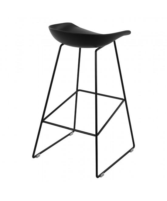 ΣΚΑΜΠΟ ΜΕΤΑΛΛΙΚΟ NAILA HM8450.02 ΜΕ ΚΑΘΙΣΜΑ PP ΜΑΥΡΟ 47x47x83 εκ.