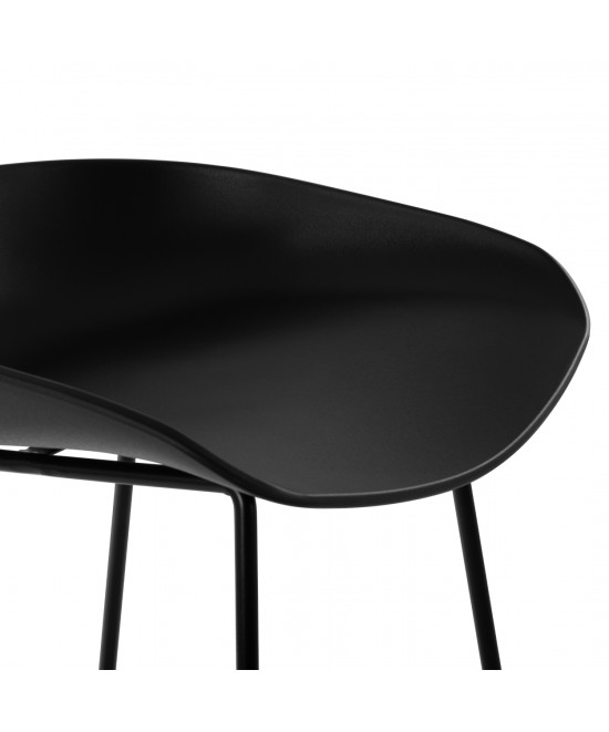 ΣΚΑΜΠΟ ΜΕΤΑΛΛΙΚΟ NAILA HM8450.02 ΜΕ ΚΑΘΙΣΜΑ PP ΜΑΥΡΟ 47x47x83 εκ.