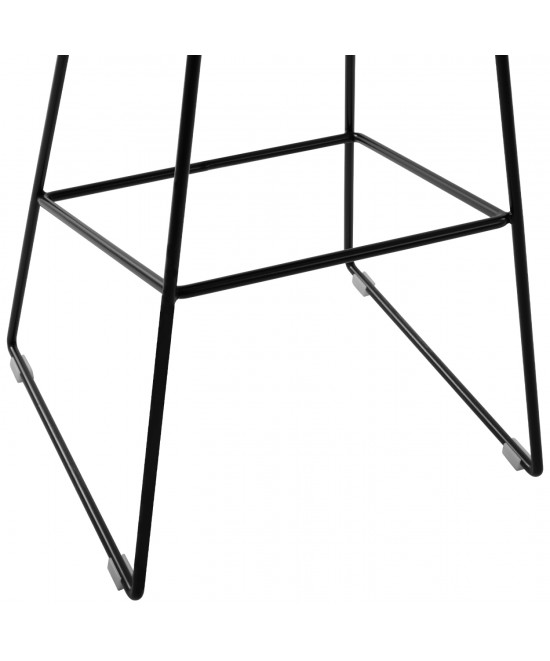 ΣΚΑΜΠΟ ΜΕΤΑΛΛΙΚΟ NAILA HM8450.02 ΜΕ ΚΑΘΙΣΜΑ PP ΜΑΥΡΟ 47x47x83 εκ.