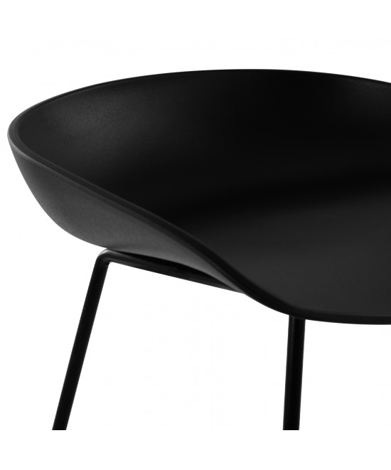 ΣΚΑΜΠΟ ΜΕΤΑΛΛΙΚΟ NAILA HM8450.02 ΜΕ ΚΑΘΙΣΜΑ PP ΜΑΥΡΟ 47x47x83 εκ.