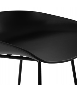 ΣΚΑΜΠΟ ΜΕΤΑΛΛΙΚΟ NAILA HM8450.02 ΜΕ ΚΑΘΙΣΜΑ PP ΜΑΥΡΟ 47x47x83 εκ.