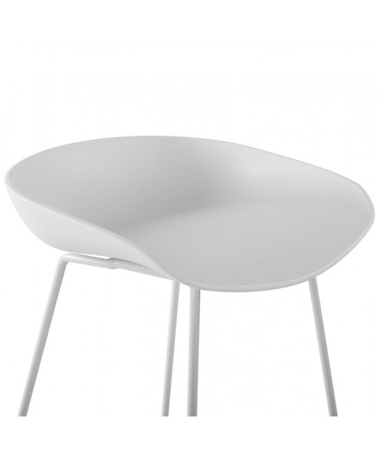ΣΚΑΜΠΟ ΜΕΤΑΛΛΙΚΟ NAILA HM8450.01 ΜΕ ΚΑΘΙΣΜΑ PP ΛΕΥΚΟ 47x47x83 εκ.
