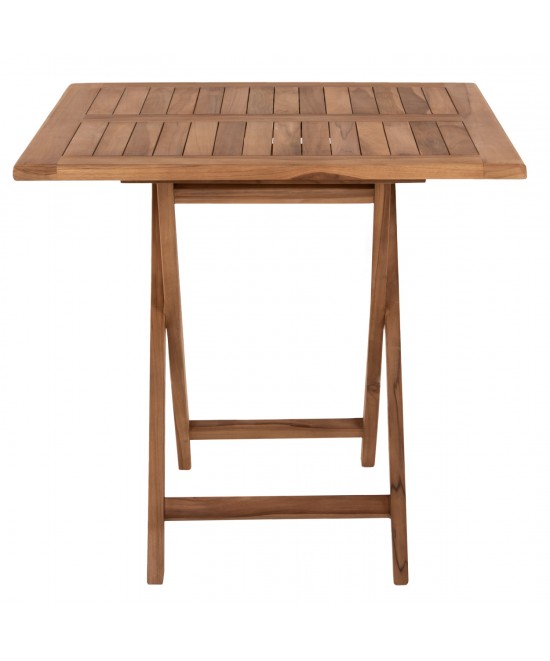 ΤΡΑΠΕΖΙ ΤΕΤΡΑΓΩΝΟ KENDALL ΠΤΥΣΣΟΜΕΝΟ HM9544 TEAK ΣΕ ΦΥΣΙΚΟ ΧΡΩΜΑ 80x80x75Yεκ.