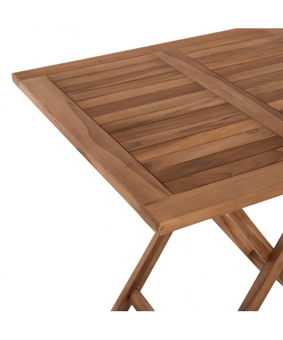 ΤΡΑΠΕΖΙ ΤΕΤΡΑΓΩΝΟ KENDALL ΠΤΥΣΣΟΜΕΝΟ HM9544 TEAK ΣΕ ΦΥΣΙΚΟ ΧΡΩΜΑ 80x80x75Yεκ.