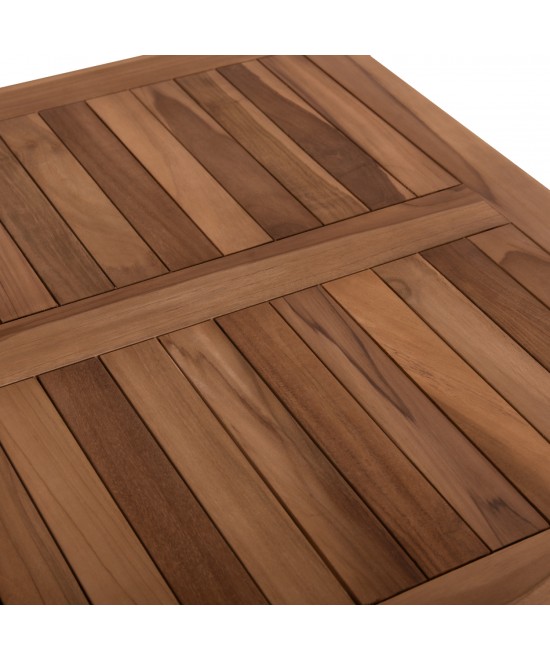 ΤΡΑΠΕΖΙ ΤΕΤΡΑΓΩΝΟ KENDALL ΠΤΥΣΣΟΜΕΝΟ HM9544 TEAK ΣΕ ΦΥΣΙΚΟ ΧΡΩΜΑ 80x80x75Yεκ.