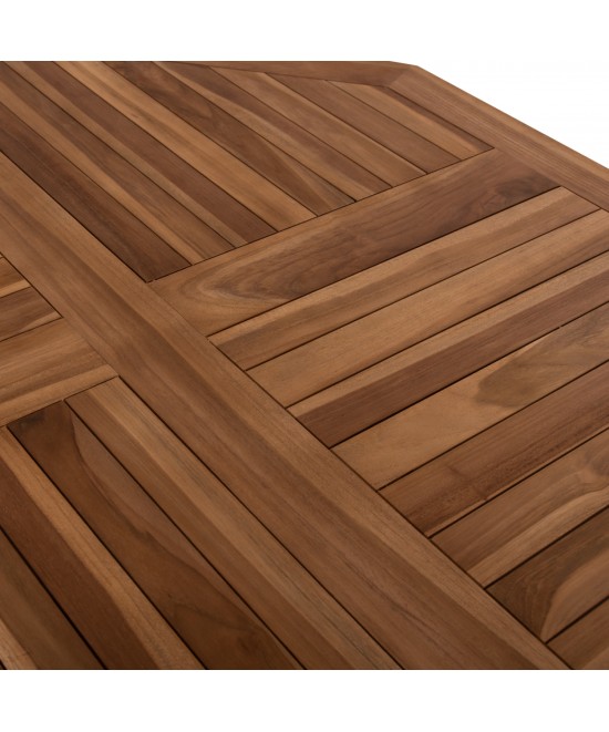 ΤΡΑΠΕΖΙ ΠΟΛΥΓΩΝΟ KENDALL ΠΤΥΣΣΟΜΕΝΟ HM9545 TEAK ΣΕ ΦΥΣΙΚΟ ΧΡΩΜΑ 120x120x75Yεκ.