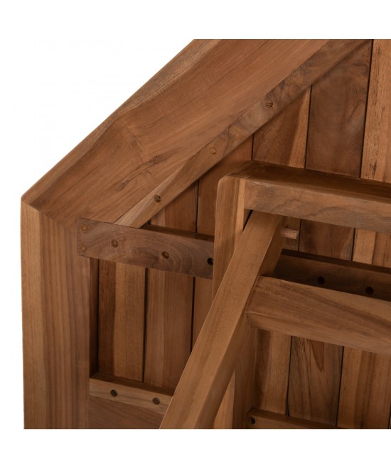 ΤΡΑΠΕΖΙ ΠΟΛΥΓΩΝΟ KENDALL ΠΤΥΣΣΟΜΕΝΟ HM9545 TEAK ΣΕ ΦΥΣΙΚΟ ΧΡΩΜΑ 120x120x75Yεκ.