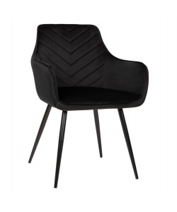 ΠΟΛΥΘΡΟΝΑ LATRELL HM8582.04 ΜΑΥΡΟ ΒΕΛΟΥΔΟ & ΜΑΥΡΑ ΜΕΤΑΛΛΙΚΑ ΠΟΔΙΑ 54x57x84Yεκ.