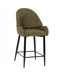 ΣΚΑΜΠΟ ΜΕΣΑΙΟΥ ΥΨΟΥΣ SARKY HM8586.03 ΥΦΑΣΜΑ ΜΠΟΥΚΛΕ ΠΡΑΣΙΝΟ-ΜΕΤΑΛΛΙΚΑ ΠΟΔΙΑ 55x62x105Yεκ.