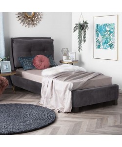 ΚΡΕΒΑΤΙ RILEY 90x200 εκ. ΜΕ ΥΦΑΣΜΑ ΒΕΛΟΥΔΟ ΓΚΡΙ HM561.01 ΚΡΕΒΑΤΙ RILEY 90x200 εκ. ΜΕ ΥΦΑΣΜΑ ΒΕΛΟΥΔΟ ΓΚΡΙ HM561.01