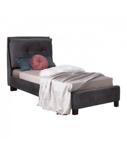 ΚΡΕΒΑΤΙ RILEY 90x200 εκ. ΜΕ ΥΦΑΣΜΑ ΒΕΛΟΥΔΟ ΓΚΡΙ HM561.01