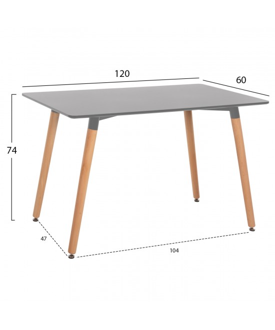 ΤΡΑΠΕΖΙ MINIMAL HM8581.02 ΑΝΟΙΧΤΟ ΓΚΡΙ MDF-ΠΟΔΙΑ ΟΞΙΑ ΣΕ ΦΥΣΙΚΟ ΧΡΩΜΑ- 120Χ60X74Υεκ.