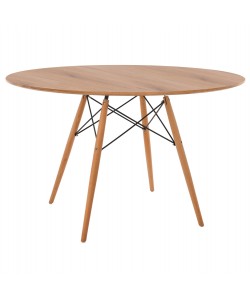 ΤΡΑΠΕΖΙ MINIMAL ΣΤΡΟΓΓΥΛΟ HM8454.04 MDF ΣΕ ΦΥΣΙΚΟ-ΠΟΔΙΑ ΟΞΙΑΣ ΣΕ ΦΥΣΙΚΟ Φ120Χ75Υεκ.