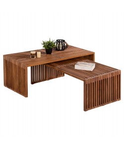 ΣΕΤ ΤΡΑΠΕΖΙΑ ΣΑΛΟΝΙΟΥ NYA HM9548 ΞΥΛΟ ΤΕΑΚ ΣΕ ΦΥΣΙΚΟ ΧΡΩΜΑ 116x60x46,5Υ εκ.