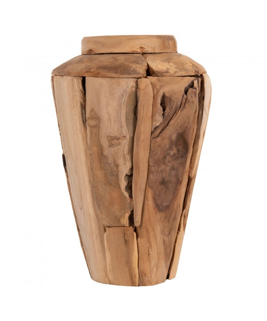 ΔΙΑΚΟΣΜΗΤΙΚΟ ΒΑΖΟ ZENIA HM7918 ΑΠΟ ΚΟΜΜΑΤΙΑ ΑΝΑΚΥΚΛΩΜΕΝΟΥ ΞΥΛΟΥ TEAK ΣΕ ΦΥΣΙΚΟ Φ20x40Yεκ.