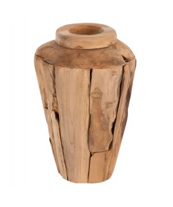 ΔΙΑΚΟΣΜΗΤΙΚΟ ΒΑΖΟ ZENIA HM7918 ΑΠΟ ΚΟΜΜΑΤΙΑ ΑΝΑΚΥΚΛΩΜΕΝΟΥ ΞΥΛΟΥ TEAK ΣΕ ΦΥΣΙΚΟ Φ20x40Yεκ.