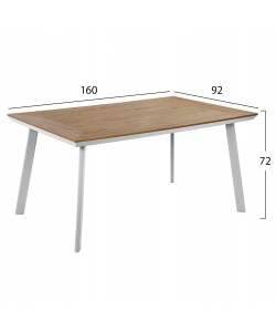 ΤΡΑΠΕΖΙ ΑΛΟΥΜΙΝΙΟΥ TABER ΜΕ POLYWOOD HM5132.11 ΛΕΥΚΟ 160x92x72