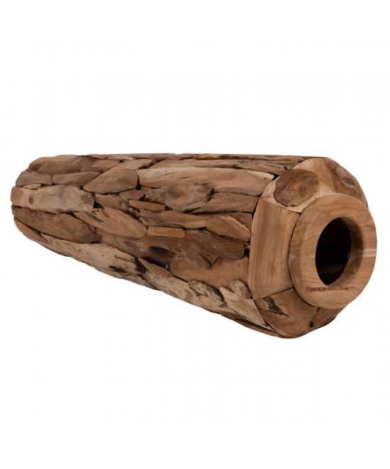 ΔΙΑΚΟΣΜΗΤΙΚΟ ΒΑΖΟ ΔΑΠΕΔΟΥ ZENIA HM7921 ΑΠΟ ΚΟΜΜΑΤΙΑ ΑΝΑΚΥΚΛΩΜΕΝΟΥ ΞΥΛΟΥ TEAK ΣΕ ΦΥΣΙΚΟ Φ50x120Υ εκ.